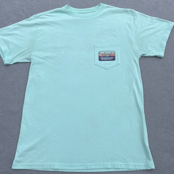 BURLEBO Short Sleeve T Shirt Mens Medium Crew Neck Aqua Duck Water Outdoors - Picture 4 of 4
